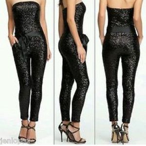 Bebe black sequin jumpsuit